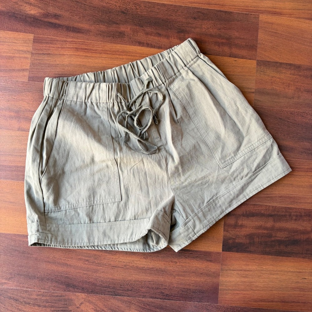 Gorpcore Hiking Outdoor Women Olive Utility‎ Drawstring Shorts Small NWT